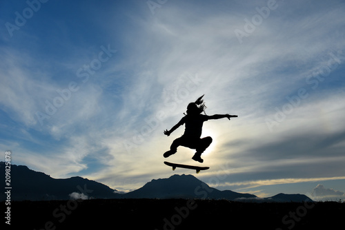 dynamic, energetic and enthusiastic skateboarding athlete