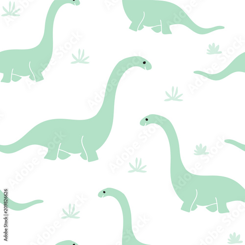 Cute dinosaurs seamless pattern