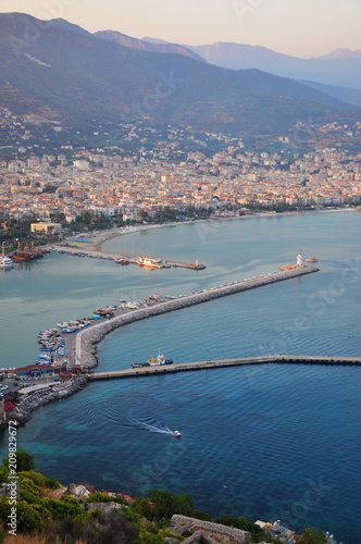 Evening over the port Alanya.
