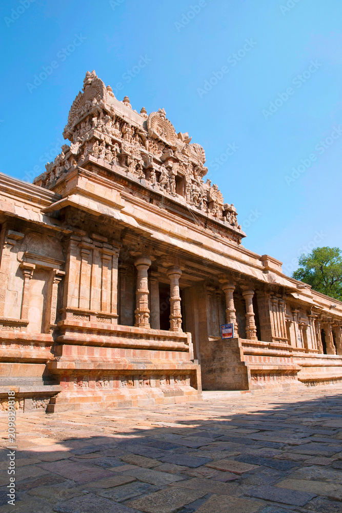 Entrance, Airavatesvara Temple, Darasuram, Tamil Nadu. View from North East.