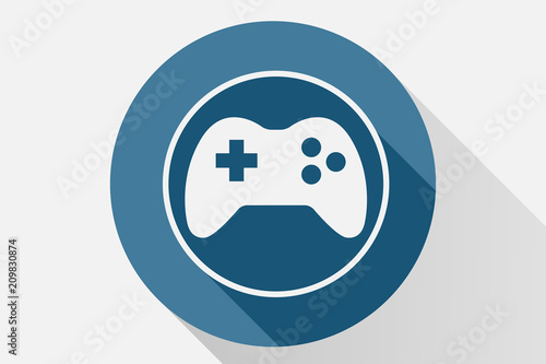Icono azul de videojuegos.