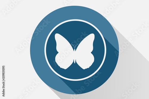 Icono azul de mariposas. 