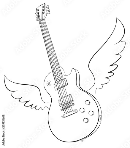 Guitar with wings.