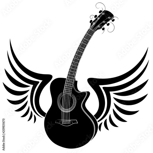 Guitar with wings.