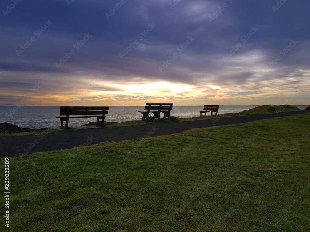 Three benches on the horizon Three benches on the horizon