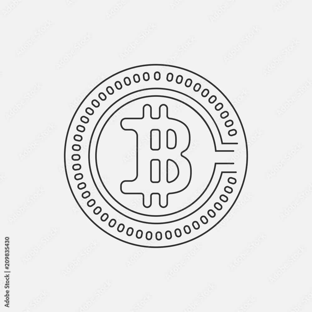 Modern Cryptocurrency. Bitcoin symbol in thin line style. Modern Cryptocurrency. Bitcoin symbol in thin line style.