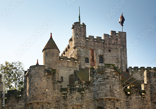  Gravensteen castle in Ghent. Belgium