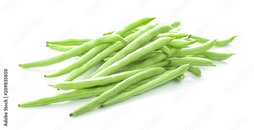 Fresh yardlong bean isolated on white background Fresh yardlong bean isolated on white background