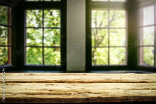 table desk and window background of summer time 