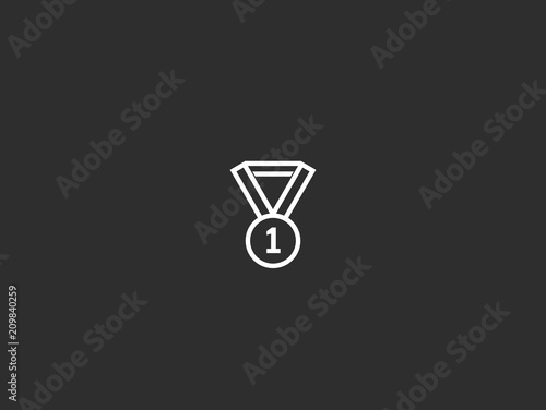 Medal Vector Black Background Icon