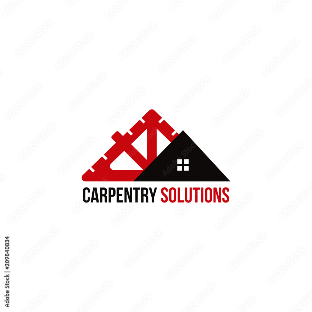 Construction house carpentry company isolated vector logo icon concept ...