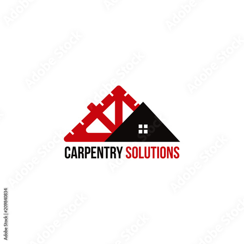 Construction house carpentry company isolated vector logo icon concept