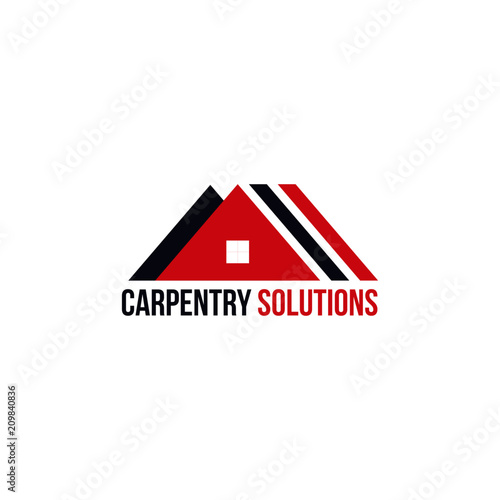 Construction house carpentry company isolated vector logo icon concept