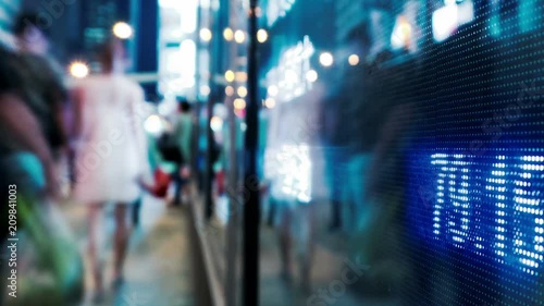 Sock market in the city. Time lapse