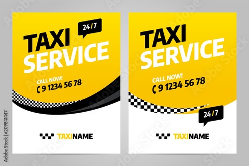 Vector layout design template for taxi service. Can be adapt to Brochure, Annual Report, Magazine, Poster.