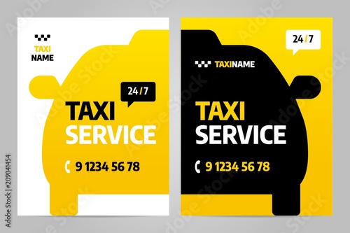 Vector layout design template for taxi service. Can be adapt to Brochure, Annual Report, Magazine, Poster.
