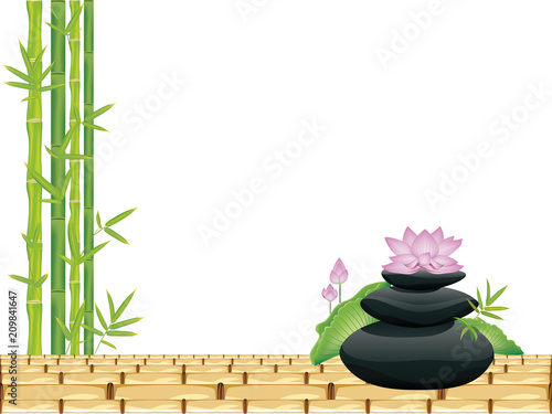 Zen stones with lotus