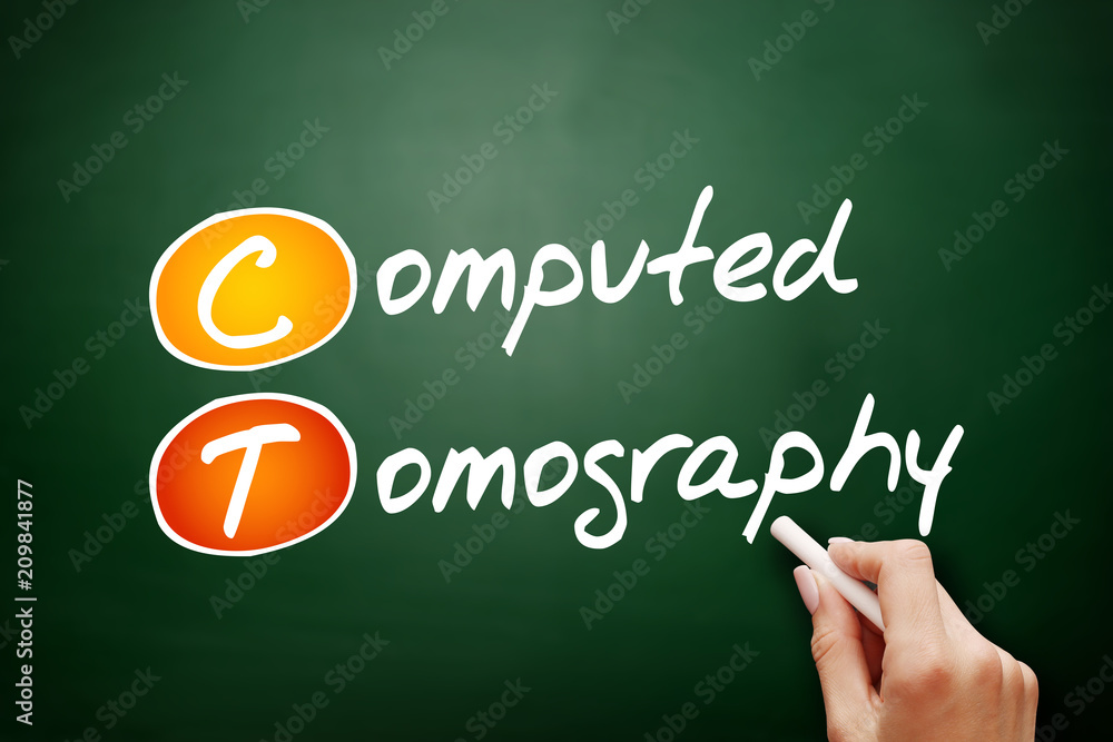 CT - Computed Tomography acronym, concept on blackboard Stock Photo | Adobe  Stock