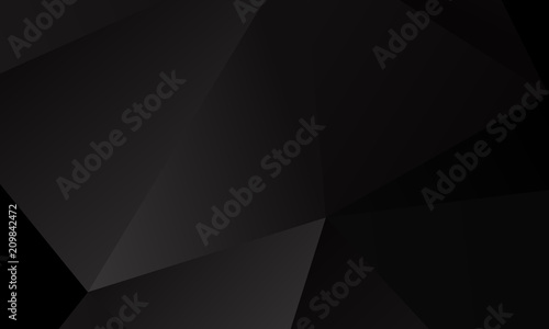 Black polygon background. Vector imitation of the 3D illustration. Pattern with triangles of different scale. © annagolant