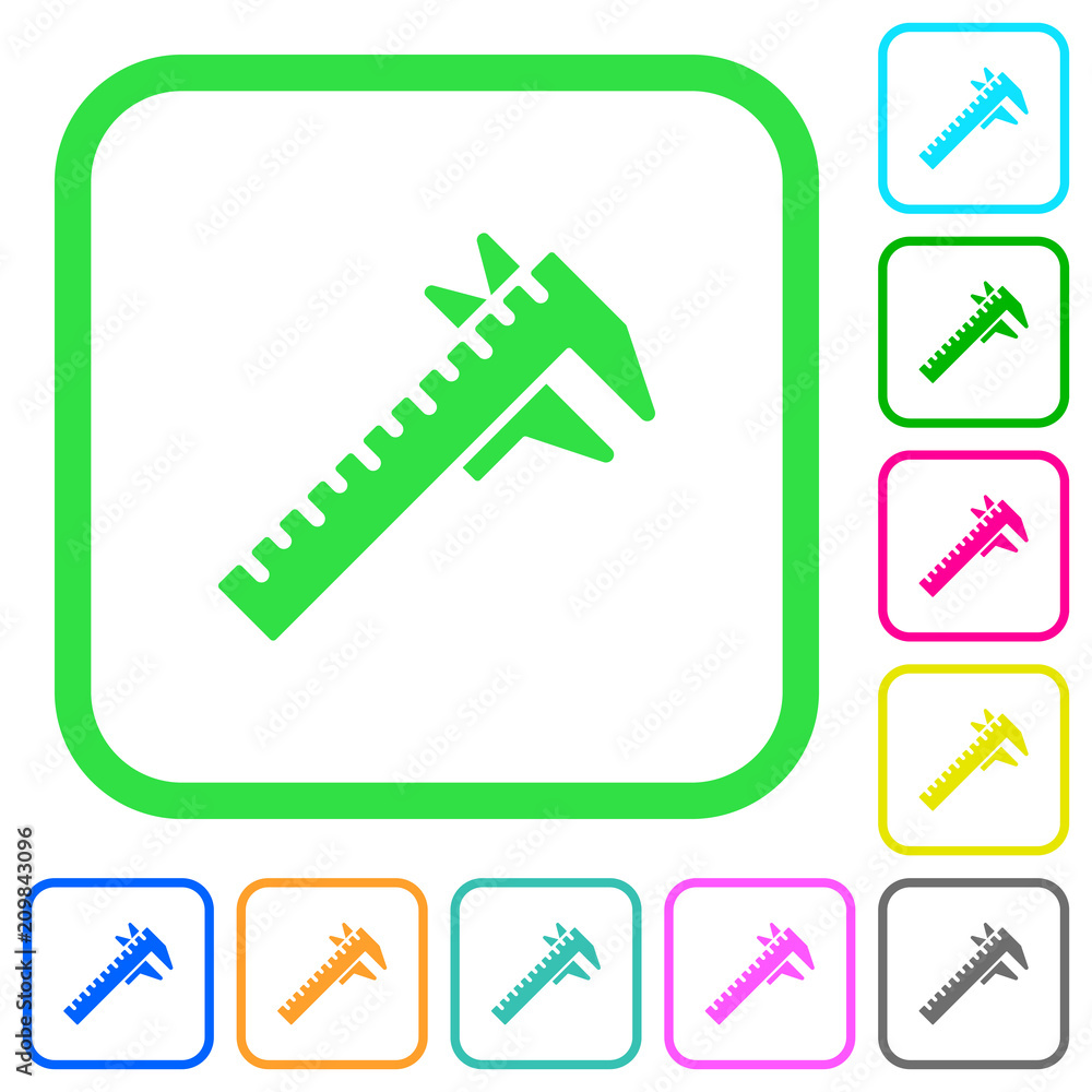 Caliper vivid colored flat icons Caliper vivid colored flat icons