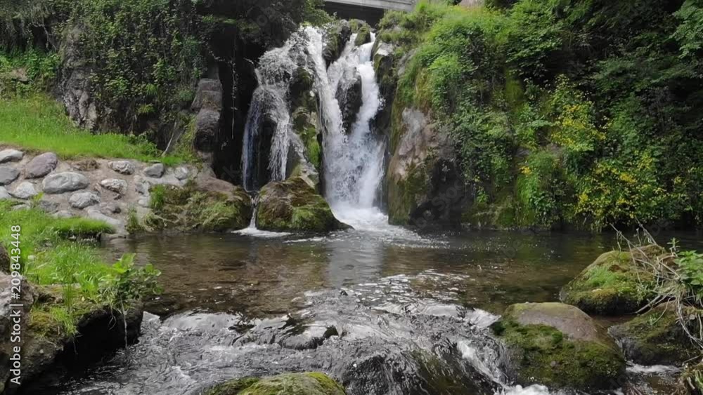 Video of a waterfall shot by a 120fps slow motion drone Video of a waterfall shot by a 120fps slow motion drone