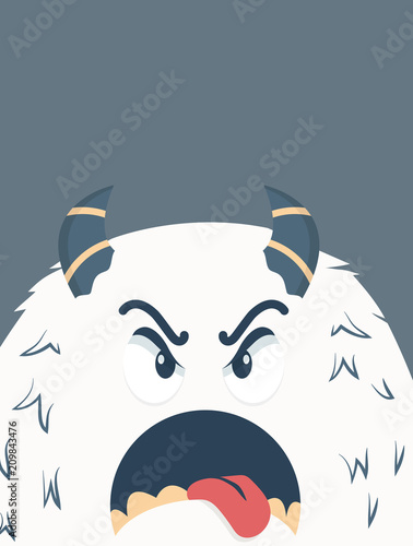 Funny  Blue  monster vector