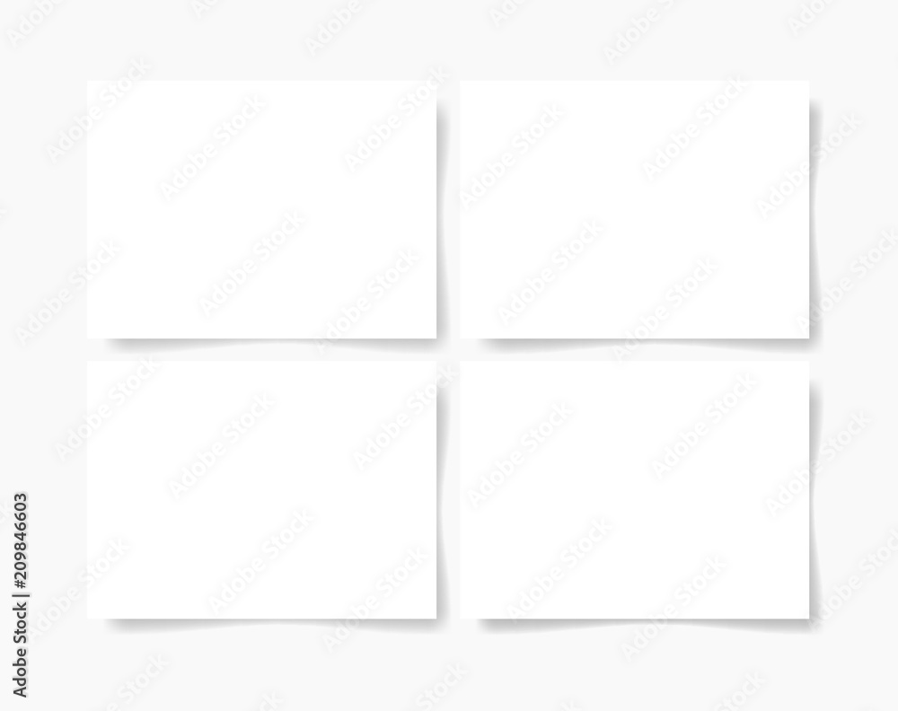 four pieces blank sheet of white paper four pieces blank sheet of white paper