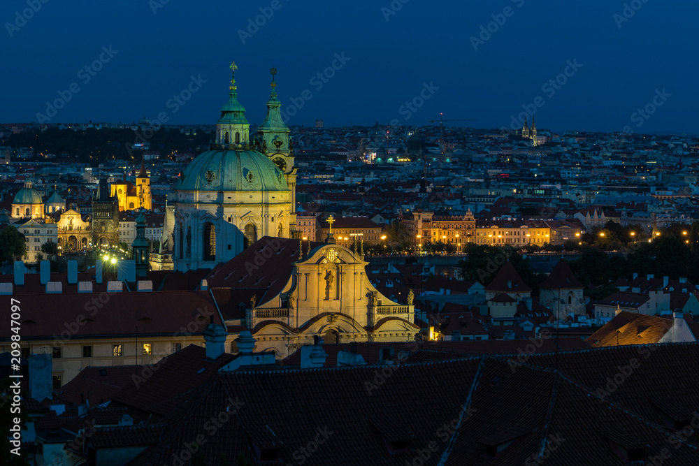 View on Prague at night
