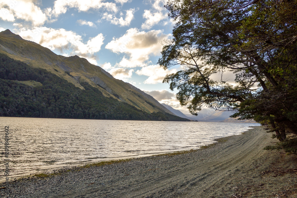 Southland, NEW ZEALAND - May 3, 2016: North Mavora Lake,Fiordland National Park, New Zealand.