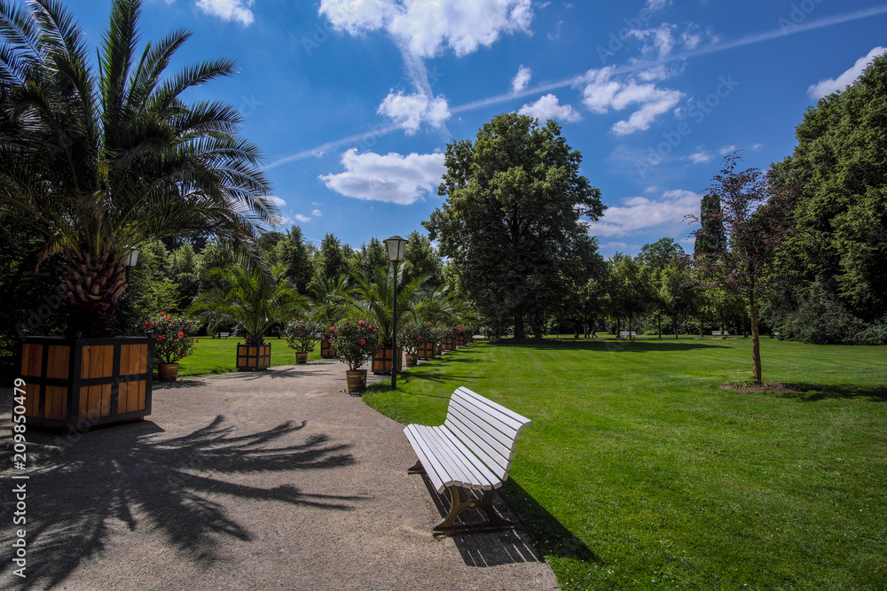Spa park in Bad Pyrmont during summer and sunny weather Spa park in Bad Pyrmont during summer and sunny weather