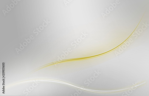 Abstract gold and white lines on grey gradient background with light