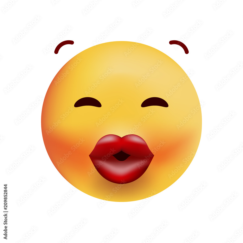 Fototapeta premium Cute Very Happy Emoticon on White Background . Isolated Vector Illustration 