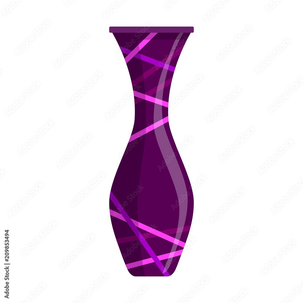 Purple Vase vector isolated on white background. Modern vase for flowers. Vector Illustration