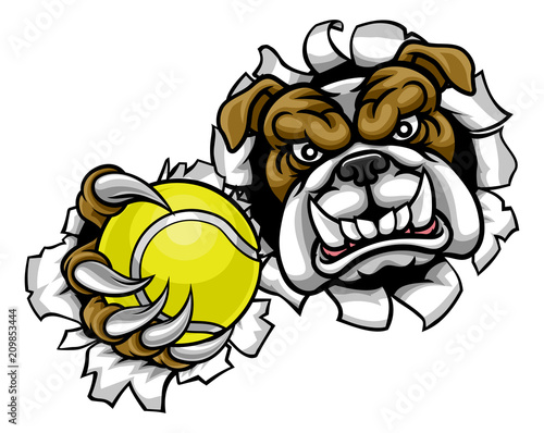 Bulldog Tennis Sports Mascot
