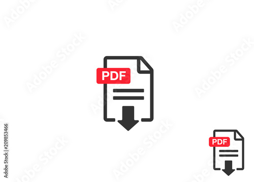 PDF file download icon. Document text, symbol web. Document icon set