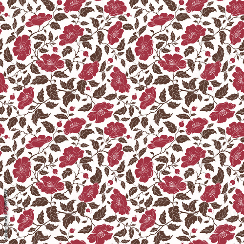 floral background with red flowers