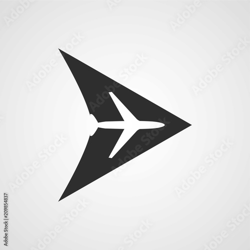 Plane logo concept isolated flat vector icon