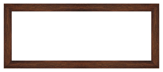 Wooden picture frame isolated on white background with clipping path