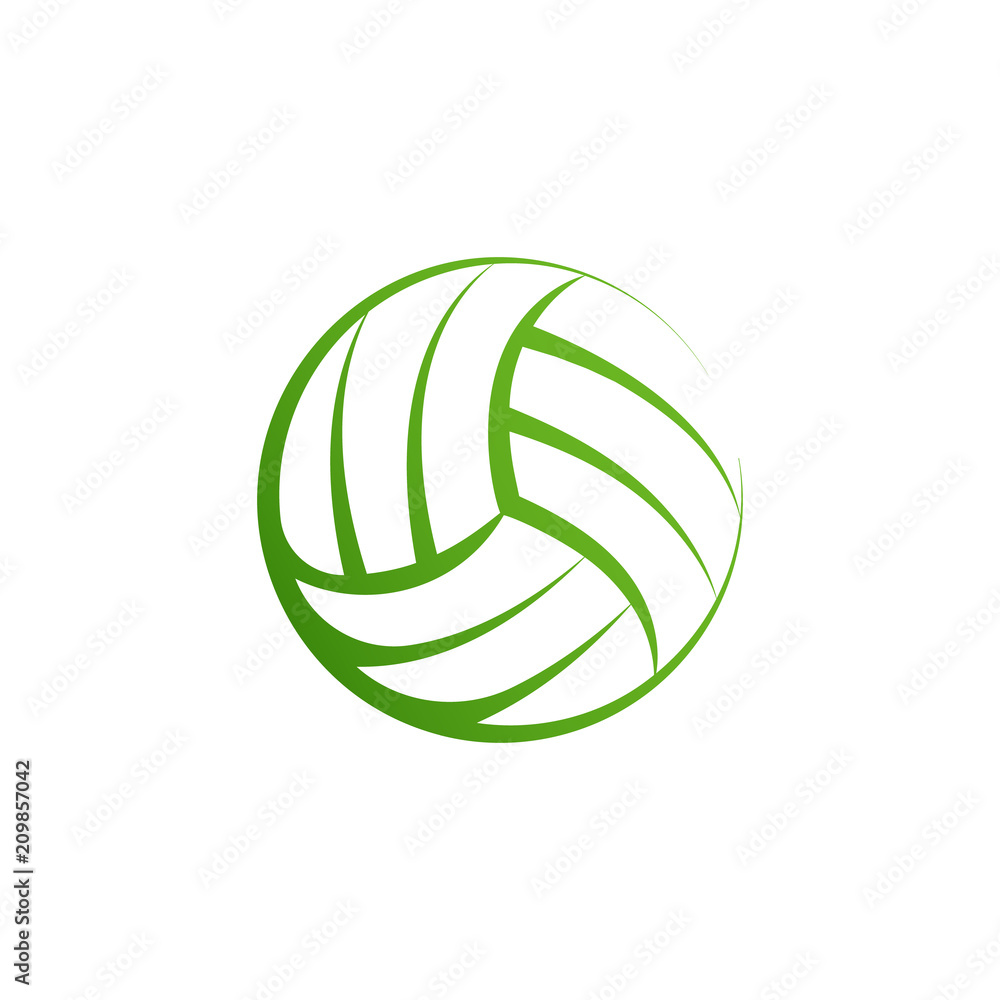 Volleyball logo element, vector volley ball icon, isolated sport sign template. Summer beach valleyball, vector illustration on white background.