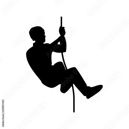 Rock climber icon black color illustration flat style simple image