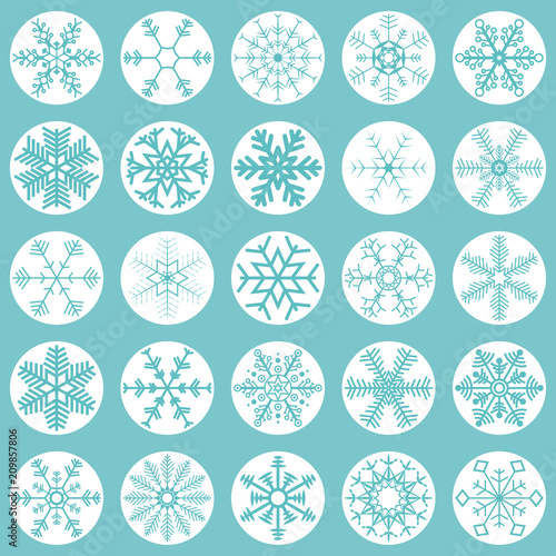 collection christmas snow flakes