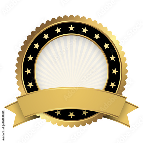 Button template gold and black with golden banner