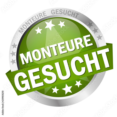 Button with banner Monteure gesucht
