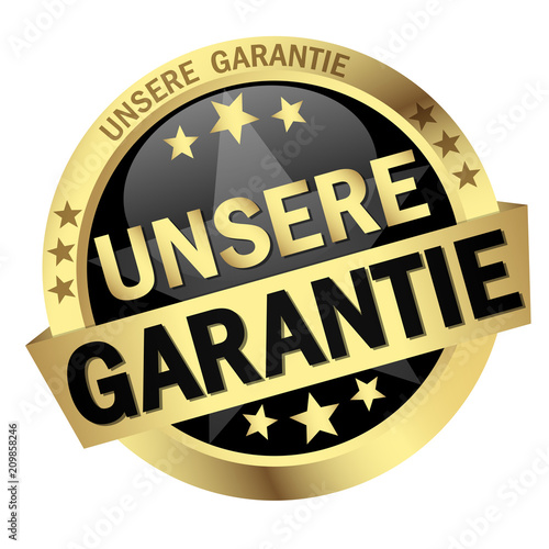 Button with banner Unsere Garantie