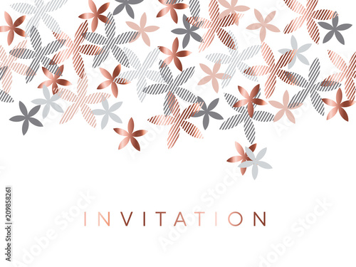 Simple geometric vanilla flower pattern