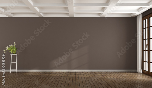 Empty brown room photo