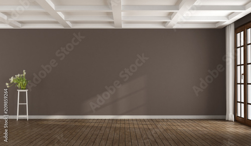 Cuadro en lienzo Empty brown room
