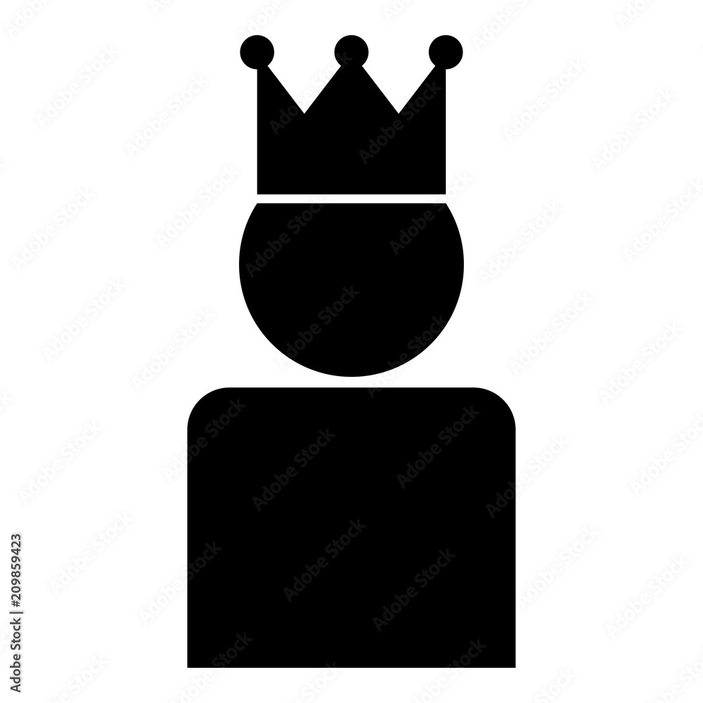 King in crown icon black color illustration flat style simple image King in crown icon black color illustration flat style simple image