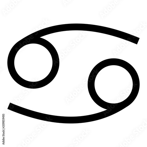 Cancer zodiac symbol crawfish sign icon black color illustration flat style simple image