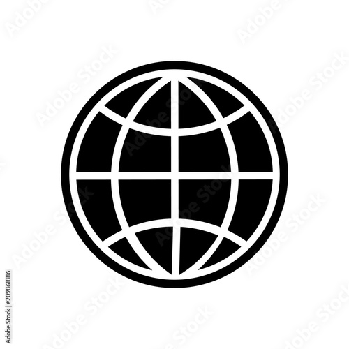Globe icon  earth planet - global world  global sign - map isolated